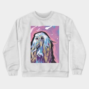 Afghan Hound Dog Bright colorful pop dog art Crewneck Sweatshirt